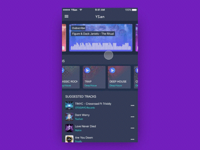 Music App animation gif principle