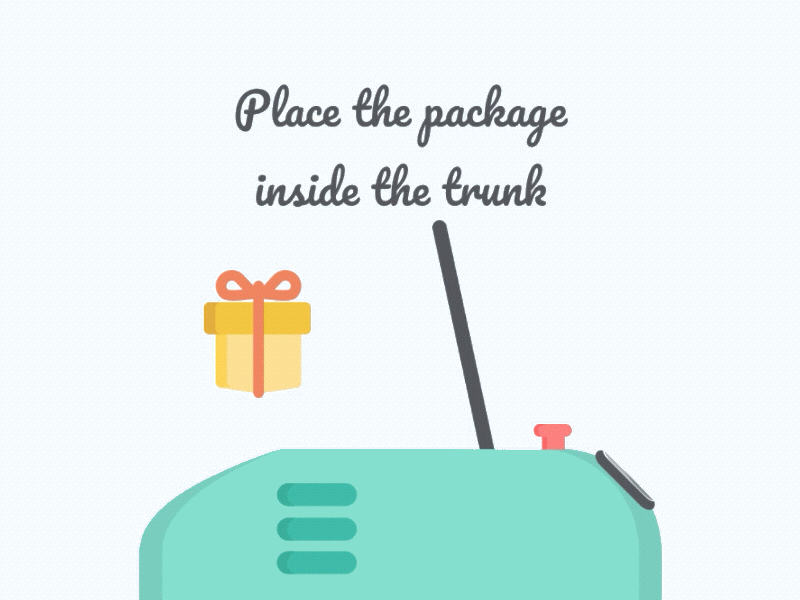 Place The Package Inside the Trunk animation enthusiasm inside motion package principle sketch the trunk ux