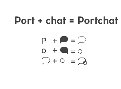 "Portchat" logo oluşumu branding logo