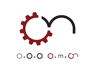 "O" ve "M" harfi ile mühendislik logo tasarımı branding graphic design illustration logo