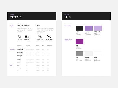 Style Guide branding colors design flat minimal rebranding style guide styleguide typogaphy ui ui design visual visual design