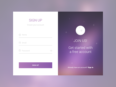 Sign Up - Daily UI #001 box card dailyui form gradient minimal modal sign up ui ui design visual