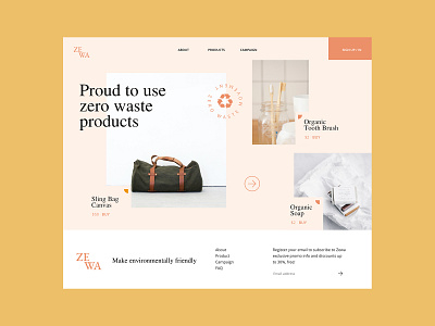 Zewa - Zero Waste Movement branding design ui ux web design website concept website design websites