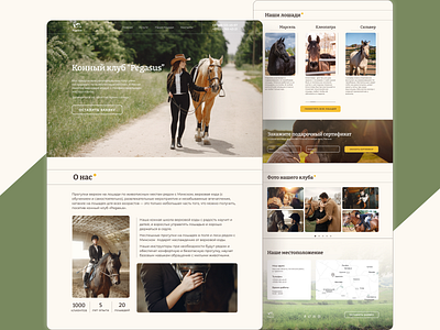 Website for horse club "Pegasus" design ui ux webdesign