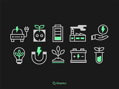 Renewable Energy Icon Set branding icons iconsset ui vector