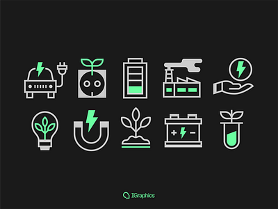 Renewable Energy Icon Set