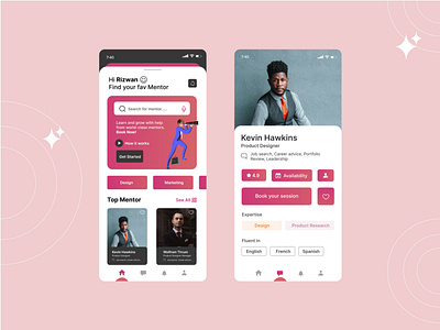 Mentor App UI app clean coach colors colours design graphic design learn mentor mobile mobile app ui ux