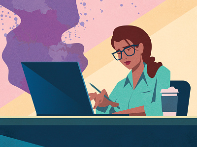 Cartographer at Work illustration mapping people vector woman