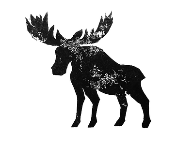 Linocut Moose linocut moose print