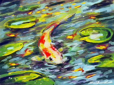 Koi brush fish koi painting