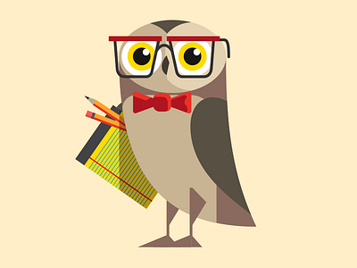 Academic Owl cartoon illustration owl