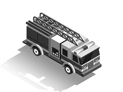 Fire Truck engine fire engine fire truck icon illustration illustrator industry isometric truck