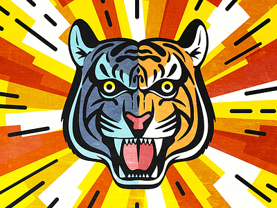 Tiger Power adobe draw animal bold power radial rays roar symmetry teeth tiger