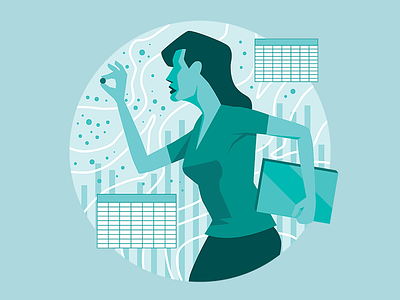 The Editor data editor gis illustration information map woman working