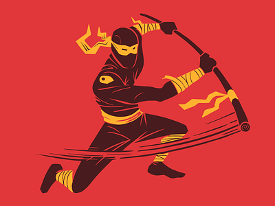 Ninja design fight illustration kungfu man ninja people vector
