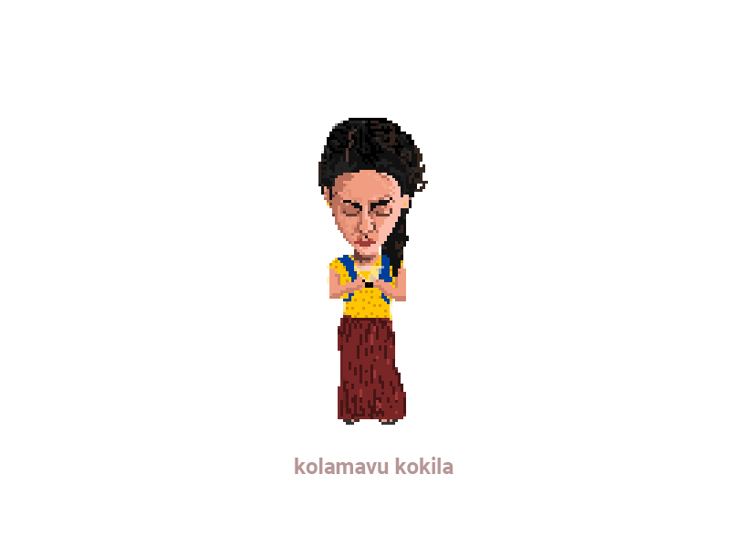 Kolamavu kokila pixel art "nayanthara" animated collection ladysuperstar nayanthara pixel pixelart