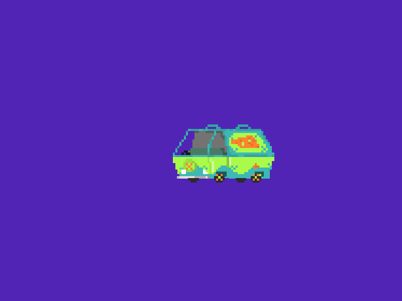 Mystery machine Scoobydoo - pixel art animated art car doo green machine mystery pixel scooby scoobydoo