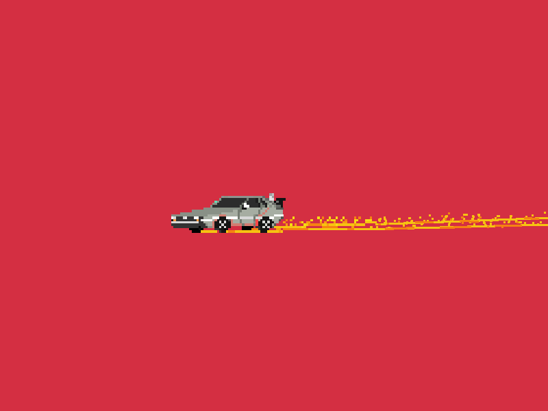 DeLorean time machine -Pixel art