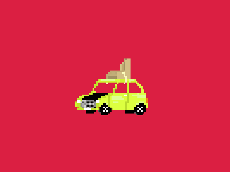 Mr Bean Car - Pixel art animated bean british cars collection gif green leyland mini mr pixelart