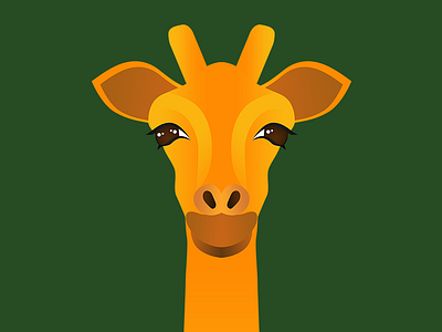 Giraffe illustration [Animals Theme] - Gradient style animals forest giraffe gradient jungle madagaskar yellow