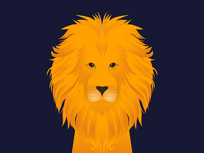 Lion illustration [Animals Theme] - Gradient style csk forest jungle king lion madagascar yellow