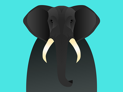 Elephant illustration [Animals Theme] - Gradient style