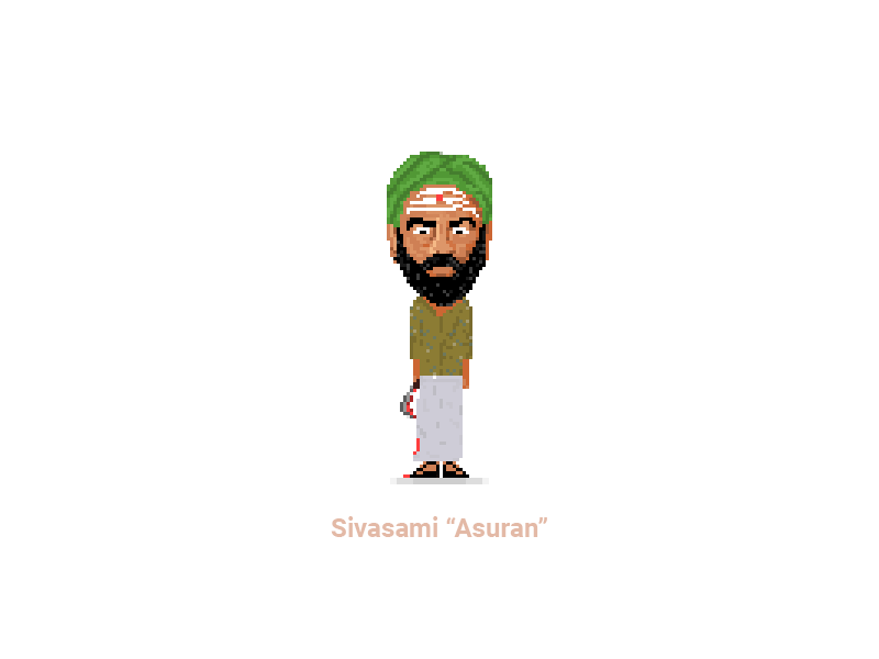 Sivasami Pixel art "Asuran dhanush" animated asuran collection dhanush illustration kollywood movie pixel pixelart sivasami