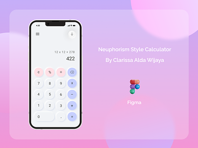 Neuphorism Style Calculator (UI Design) by Clarissa Alda Wijaya calculator design calculator ui calculator ux neophorism style neophorism ui ux neuphorism calculator neuphorism ui ui ux