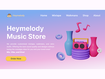 Heymelody Music Store Design Exploration design graphic design landing page product design ui ui ux user experience user interface ux web design website