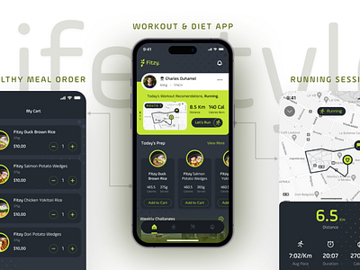 Workout & Diet App Concept design digital product fitness app food app health app mobile app ui ux workout app