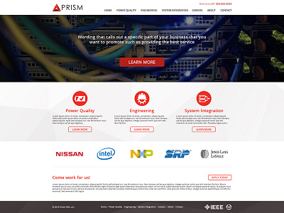 Prism Homepage Design