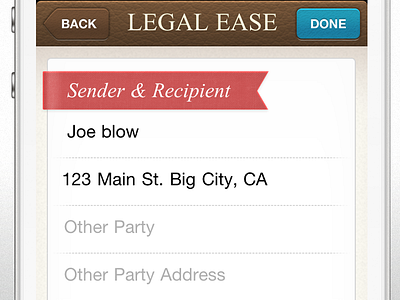 Legal Ease Info info iphone iphone form law leather legal paper parchment personal settings user