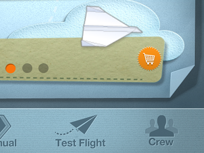 The Paper Airplane Guy Tab Bar custom dog ear iphone iphone navbar navbar paper tab bar tab bar tabbar texture