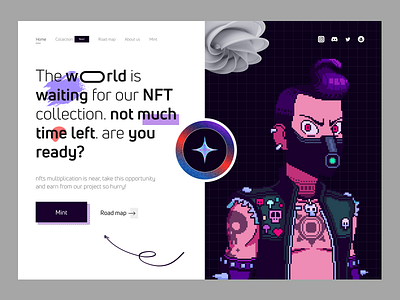 NFT website🎨 appdesign design nft product productdesigner ui uidesign uidesigner uiux uiuxdesigner ux websitedesign