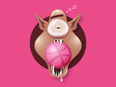 Sorry, i'm Sleepy dribbble character cyclops debut dribbble graphic design illustration monster sleepy