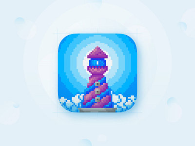 Pixelart App Icon accelerator app design flat game icon illustration lighthouse pixel pixelart tower vector