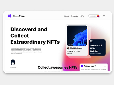 Daily UI | NFTs Landing Page app branding colors design gradient graphic design interface landing logo nft page ui user userflow ux web