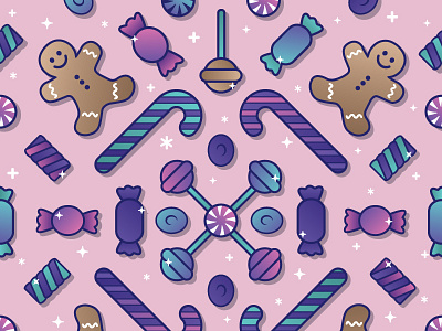 Sweet Dreams - Wrapping Paper Pattern candy christmas gradient illustration pattern
