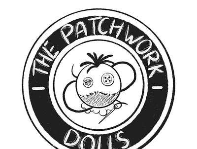 Patchwork dolls band logo branding design illustration logo typography