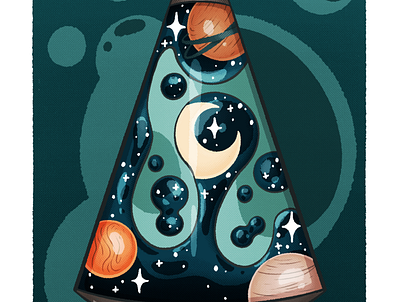 Cosmic lava lamp design graphic design illustration