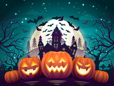 Happy Scary Halloween design gangbeetle halloween halloween bash halloween party ui