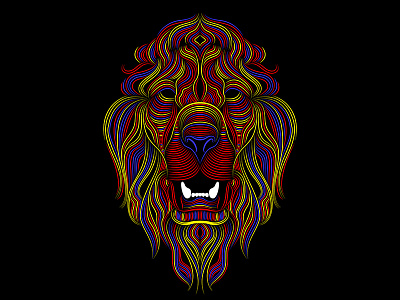 Lion Illustration abstract animal color colors design face gangbeetle illustration lineart lion vector