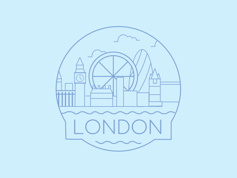 London Eye Animation giff icon london london bridge