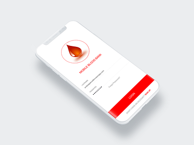 Login Screen for iPhoneX blood blood bank design donar iphonex login medical red red cross ui ux