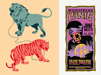 Animals + Poster Using Illustrator fun graphic illustrator lion sketch theatre vector