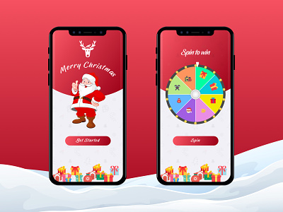 Daily UI #002 - Christmas Theme christmas fortune gift merrychristmas prize santa claus snow spin wheel