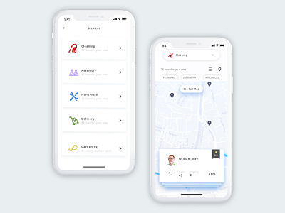 Daily UI #006 - Home Services app assembly cleaning cleaning service delivery design iphonex maintainance onsite services ui user experience user interface work