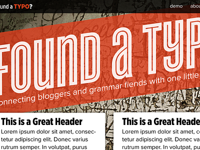 Found a Typo Landing Page design landing page layout typo website