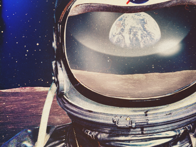 One Small Step moon nasa photoshop space vintage
