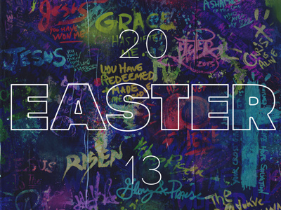 Easter 2013 church easter hand drawn neon paint photoshop